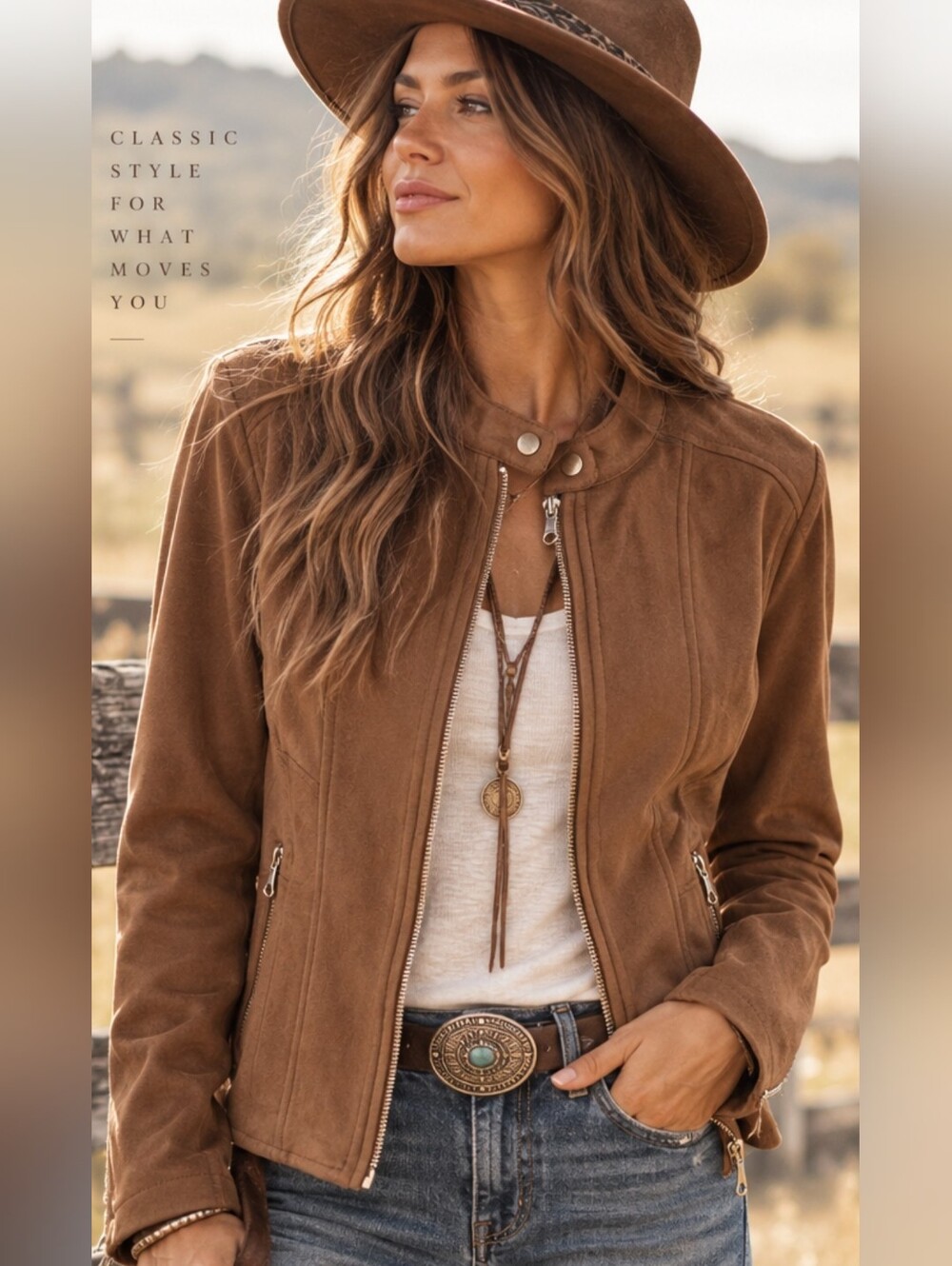 Maurices XXL Brown Faux Suede Moto Jacket Zip Front Biker Boho Western